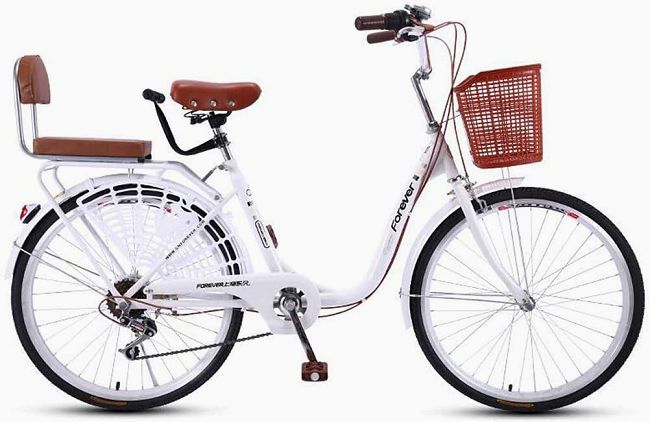 bicicleta amazon amb cistella i seient infantil