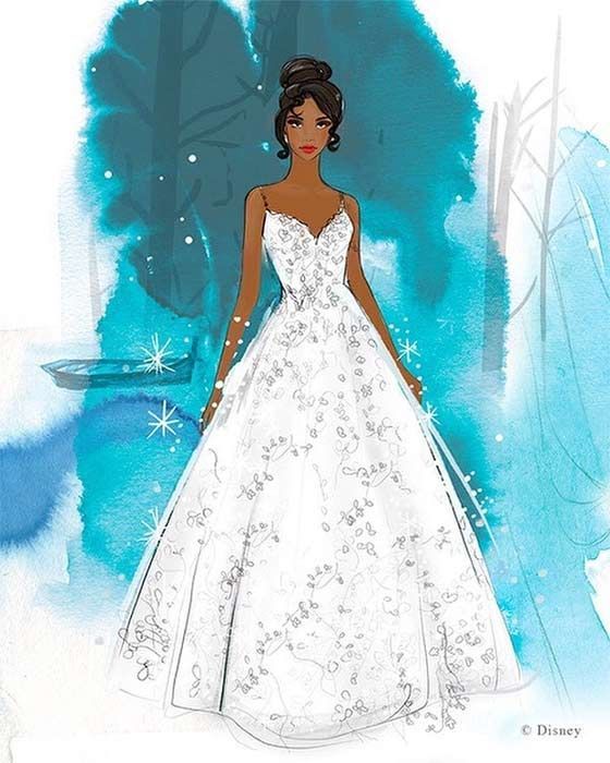 „Disney“ vestuvinė suknelė-princesė ir varlė