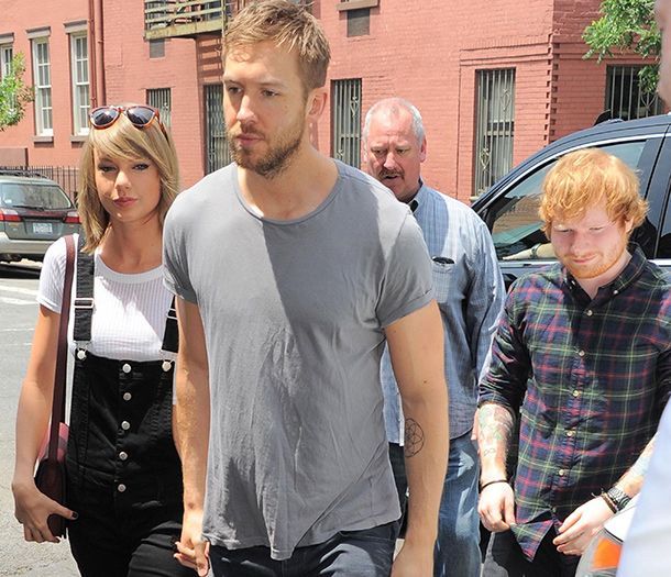 Taylor Swift og Calvin Harris nyder frokost med New York med Ed Sheeran