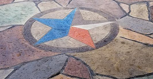 Teksasas zvaigzne, apzīmogots, krāsains vietnes eņģelis