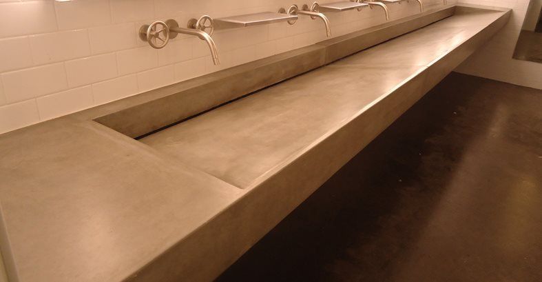 Sudoper za betonsku rampu, Sivi betonski umivaonik Urban Concrete Works Richfield, MN