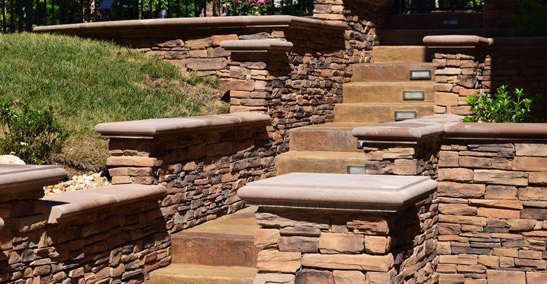 Escalier en béton, murs en pierre Terrasses de piscine en béton Greystone Masonry Inc Stafford, VA