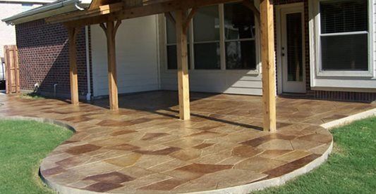 Stamped, Stained, Concrete Patio Site Deck-O-Art Inc. McKinney, TX