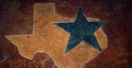 Texas Star, decoració d'obres de formigó amb puntuació Crete-Worx Grand Prairie, TX