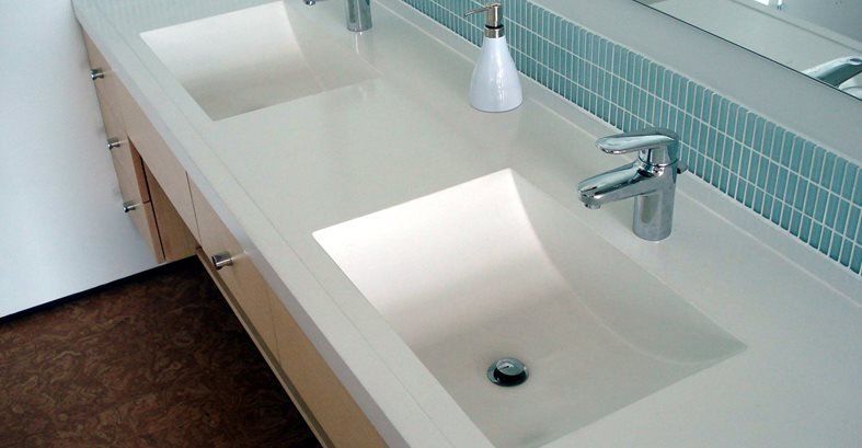 Double Sink, White Sink, Concrete Sink Arhitekturni detajli Evolution Architectural Concrete Essex, CT