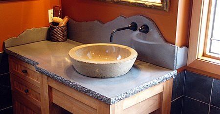 Dvignjena skleda, umivalnik Betonski pulti iz peska in kamna Saskatoon, SK