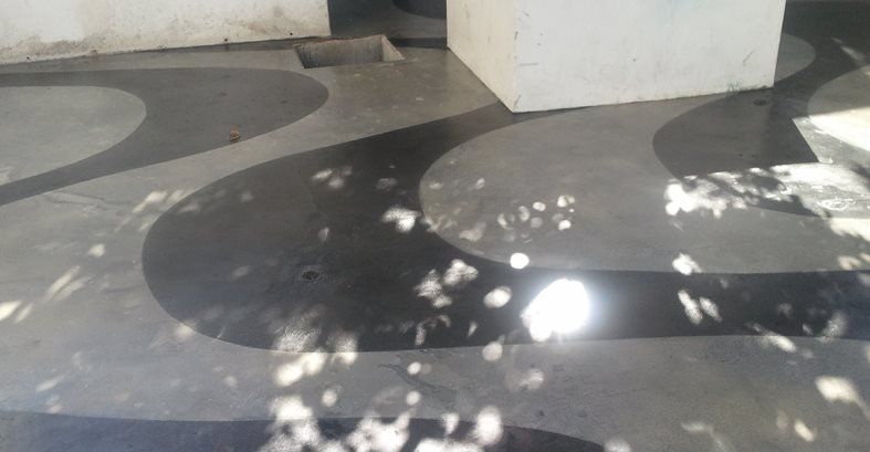 Black and Grey Pattern Abstract Site Stained Concrete Originals Los Angeles, CA