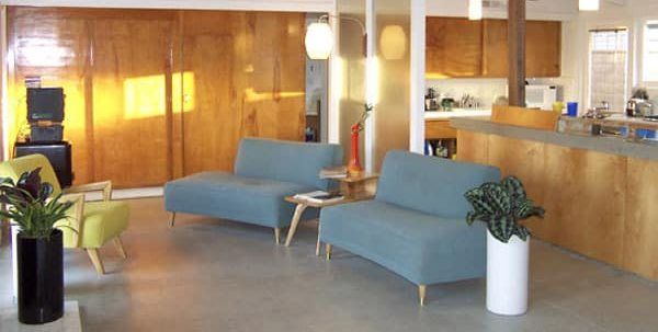 Sala de estar, pisos de concreto pulido Performance Floors LLC Fountain Valley, CA
