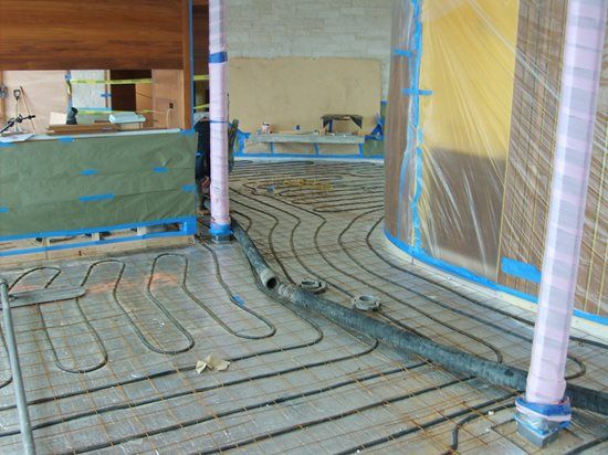 Beheizte Betonböden - Fußbodenheizung