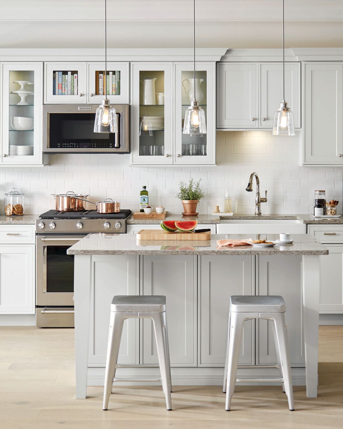 home depot izberite kuhinjski slog svetlo sive omare