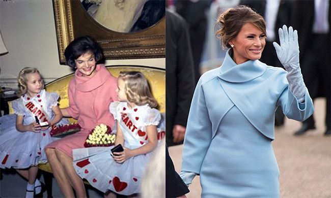 Melania Trump este doppelgangerul lui Jackie Kennedy în haina asortată