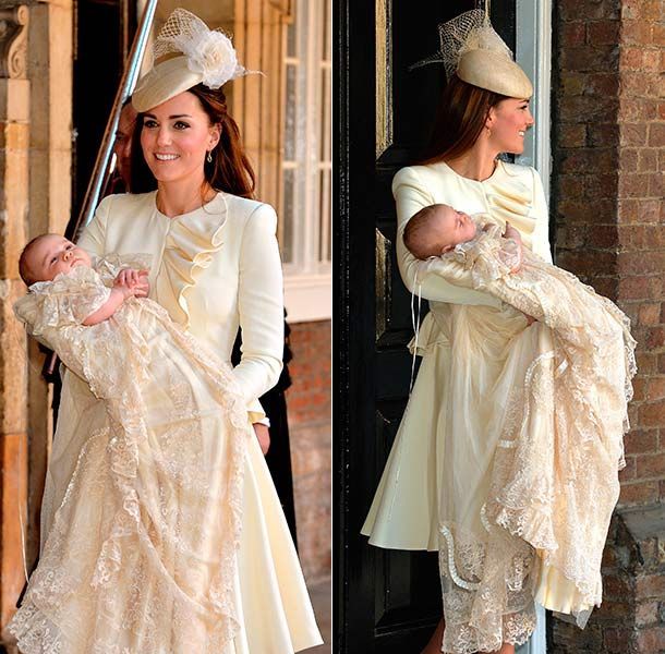 Pogled nazaj na obleke, ki jih je Kate Middleton nosila na krstih svojih otrok - in sladke pomene za njimi