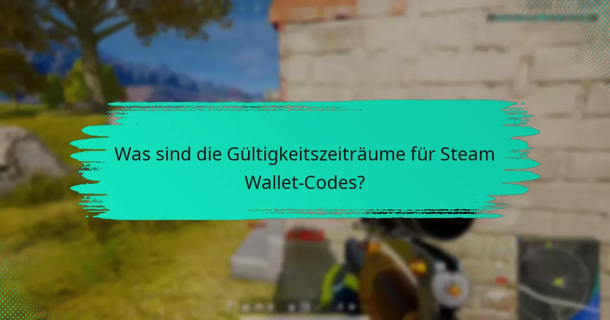 Was sind die Gültigkeitszeiträume für Steam Wallet-Codes?