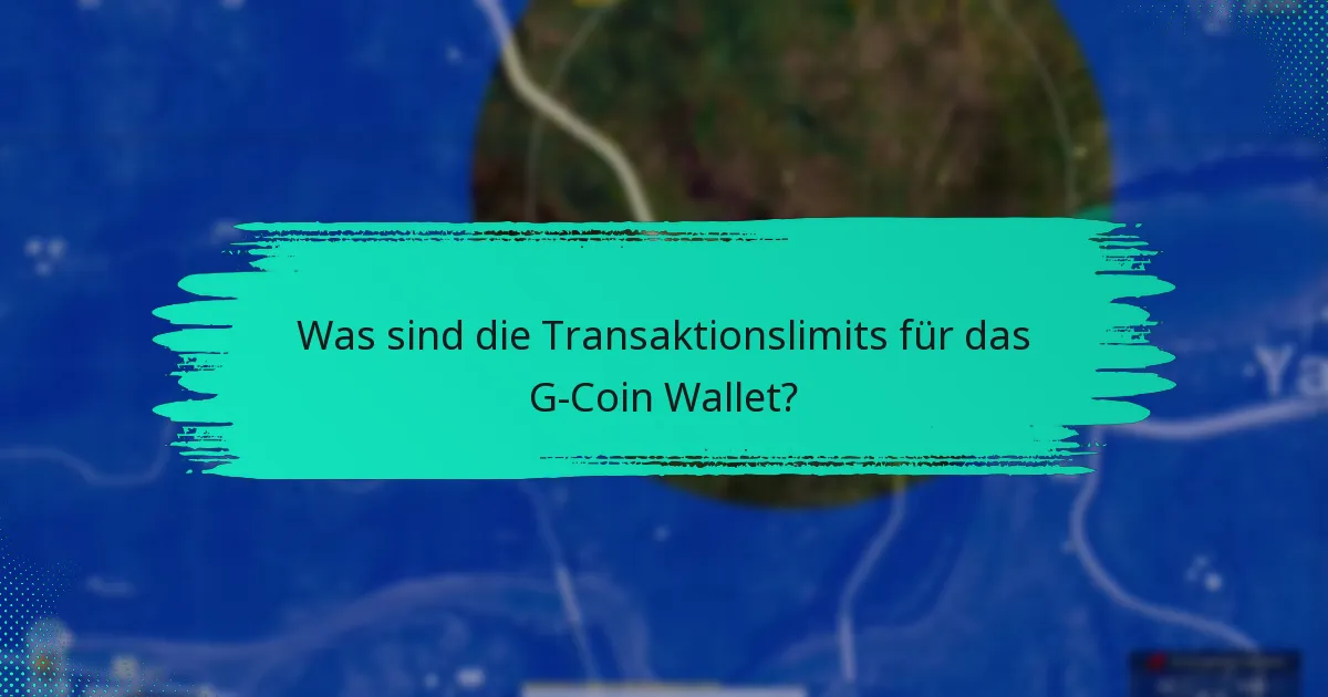Was sind die Transaktionslimits für das G-Coin Wallet?
